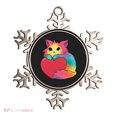 Rainbow Valentine Kitten Ornament