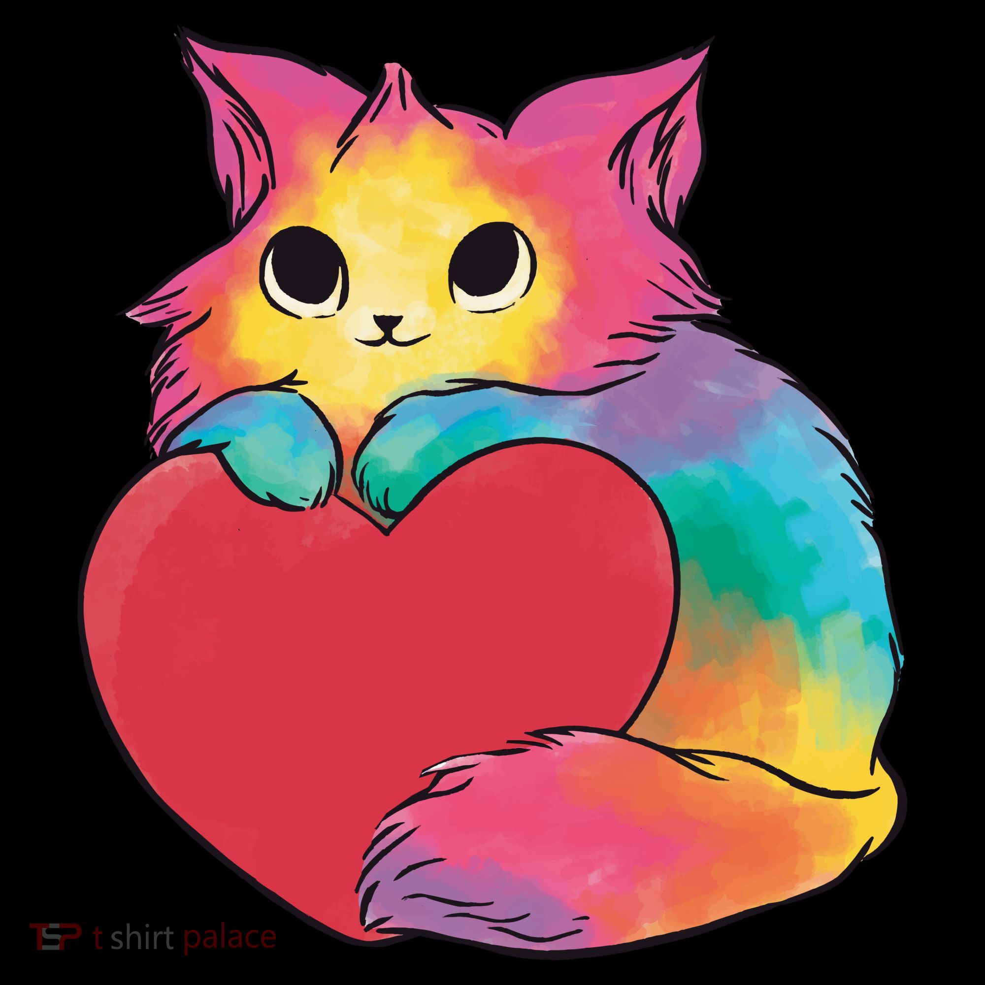 Rainbow Valentine Kitten Ornament