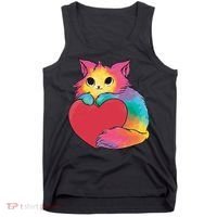 Rainbow Valentine Kitten Tank Top thumb 0