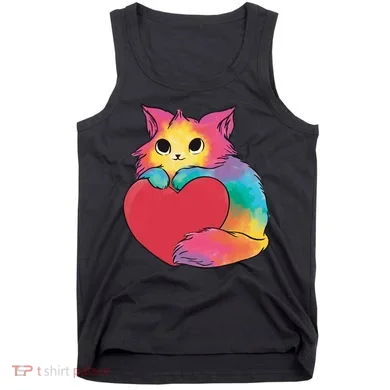 Rainbow Valentine Kitten Tank Top