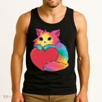 Rainbow Valentine Kitten Tank Top thumb 3