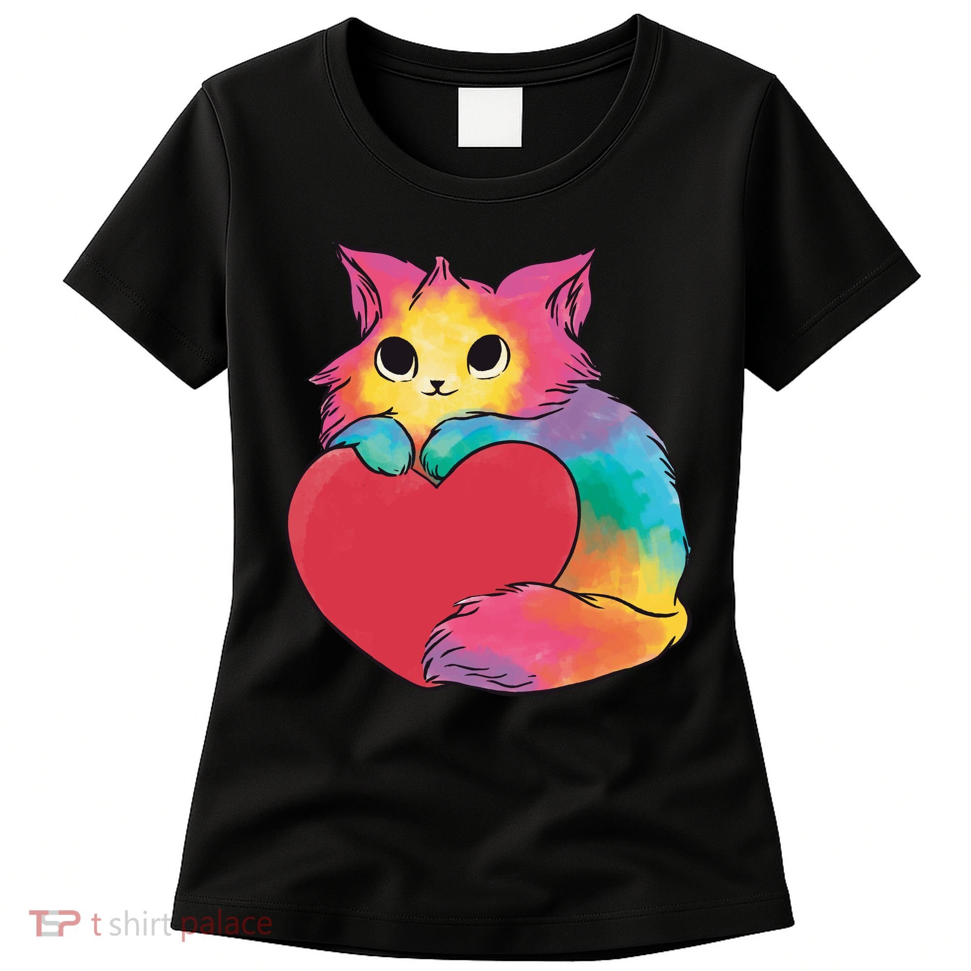 Rainbow Valentine Kitten Women's T-Shirt