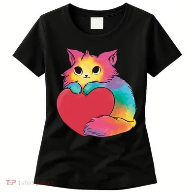Rainbow Valentine Kitten Women's T-Shirt