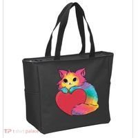 Rainbow Valentine Kitten Tote Bag thumb 2