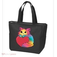 Rainbow Valentine Kitten Tote Bag thumb 3