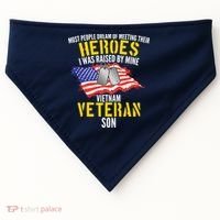 Raised By My Hero Proud Vietnam Veterans Son USA-Made Doggie Bandana thumb 0