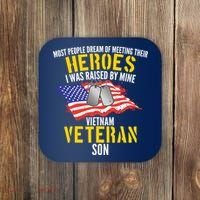 Raised By My Hero Proud Vietnam Veterans Son Coaster thumb 0