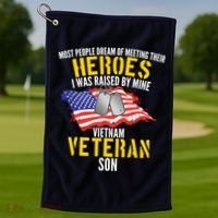 Raised By My Hero Proud Vietnam Veterans Son Golf Towel thumb 1