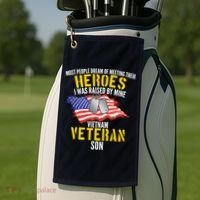 Raised By My Hero Proud Vietnam Veterans Son Golf Towel thumb 2