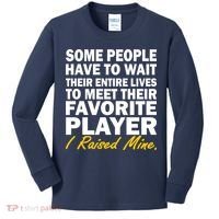 Raised My Favorite Player Kids Long Sleeve Shirt thumb 0
