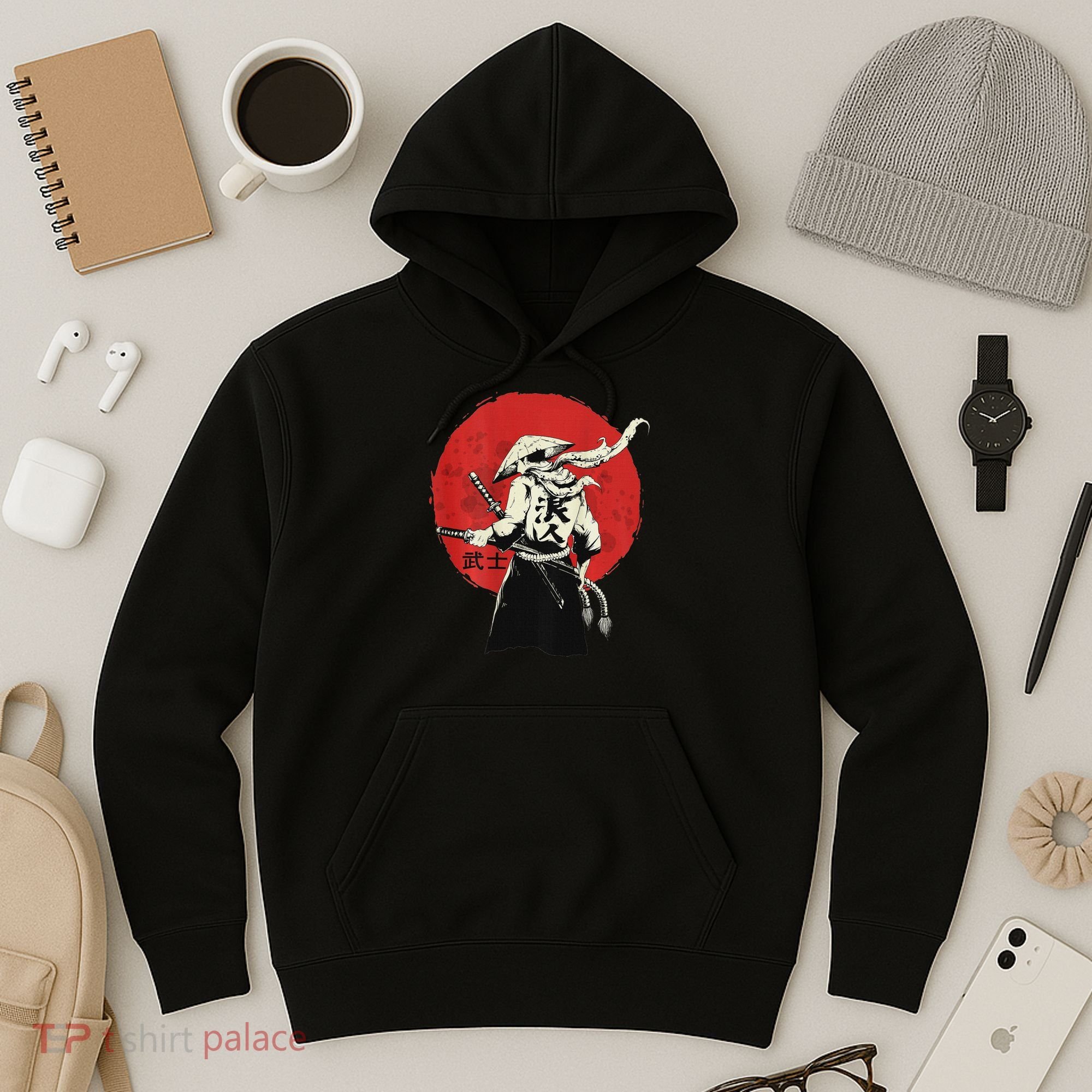 Retro Ancient Japan Samurai Warrior Tokyo Samurai Katana Hoodie