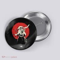 Retro Ancient Japan Samurai Warrior Tokyo Samurai Katana Button thumb 0