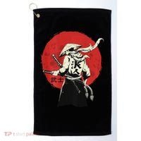 Retro Ancient Japan Samurai Warrior Tokyo Samurai Katana Golf Towel thumb 0