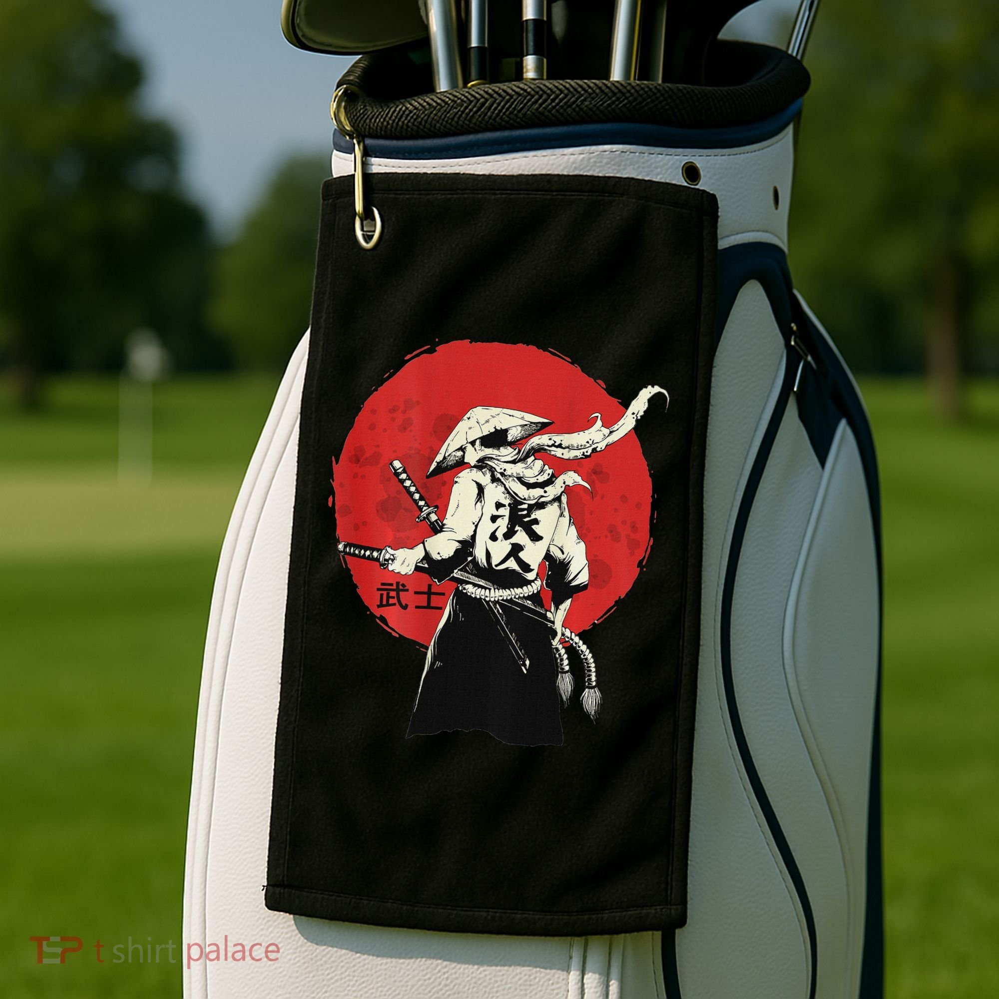 Retro Ancient Japan Samurai Warrior Tokyo Samurai Katana Golf Towel