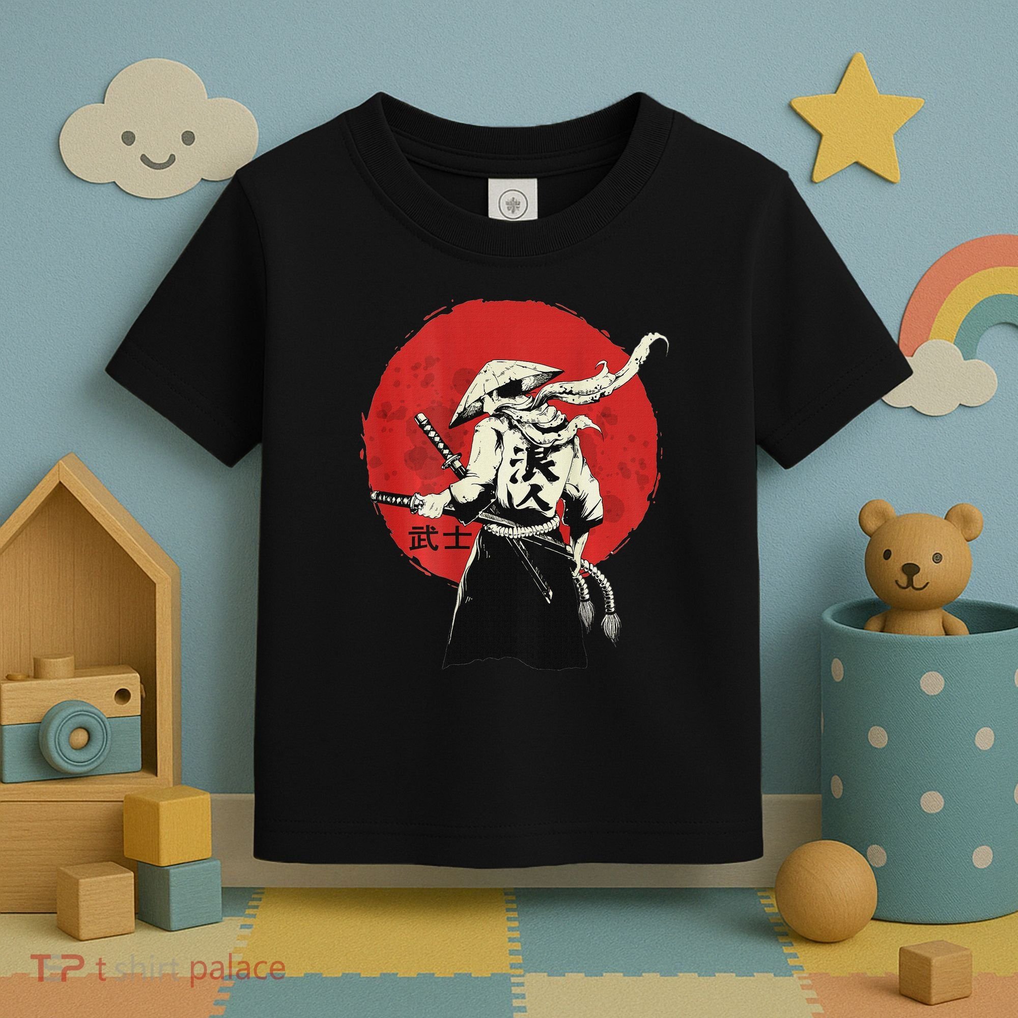 Retro Ancient Japan Samurai Warrior Tokyo Samurai Katana Toddler T-Shirt