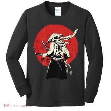 Retro Ancient Japan Samurai Warrior Tokyo Samurai Katana Kids Long Sleeve Shirt