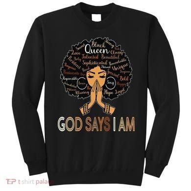 Retro Afro Juneteenth Vintage Black History God Says I Am Sweatshirt