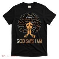 Retro Afro Juneteenth Vintage Black History God Says I Am T-Shirt thumb 0
