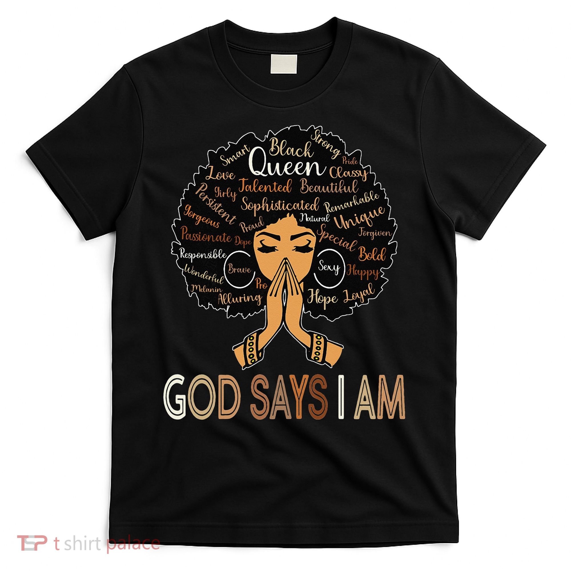 Retro Afro Juneteenth Vintage Black History God Says I Am T-Shirt