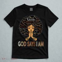 Retro Afro Juneteenth Vintage Black History God Says I Am T-Shirt thumb 5