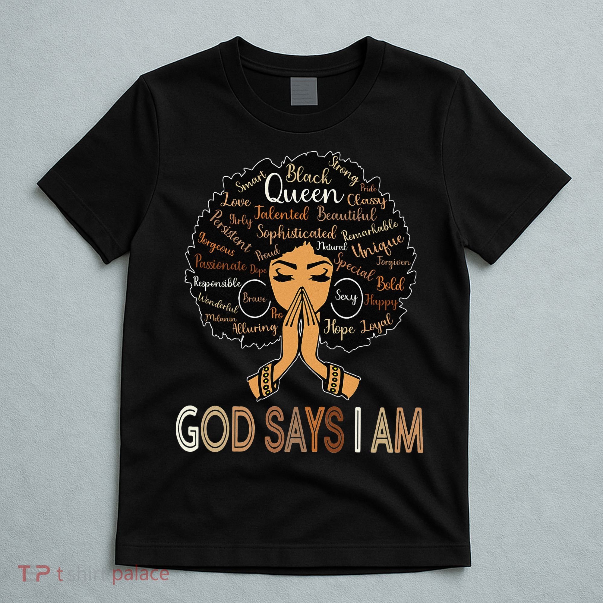 Retro Afro Juneteenth Vintage Black History God Says I Am T-Shirt