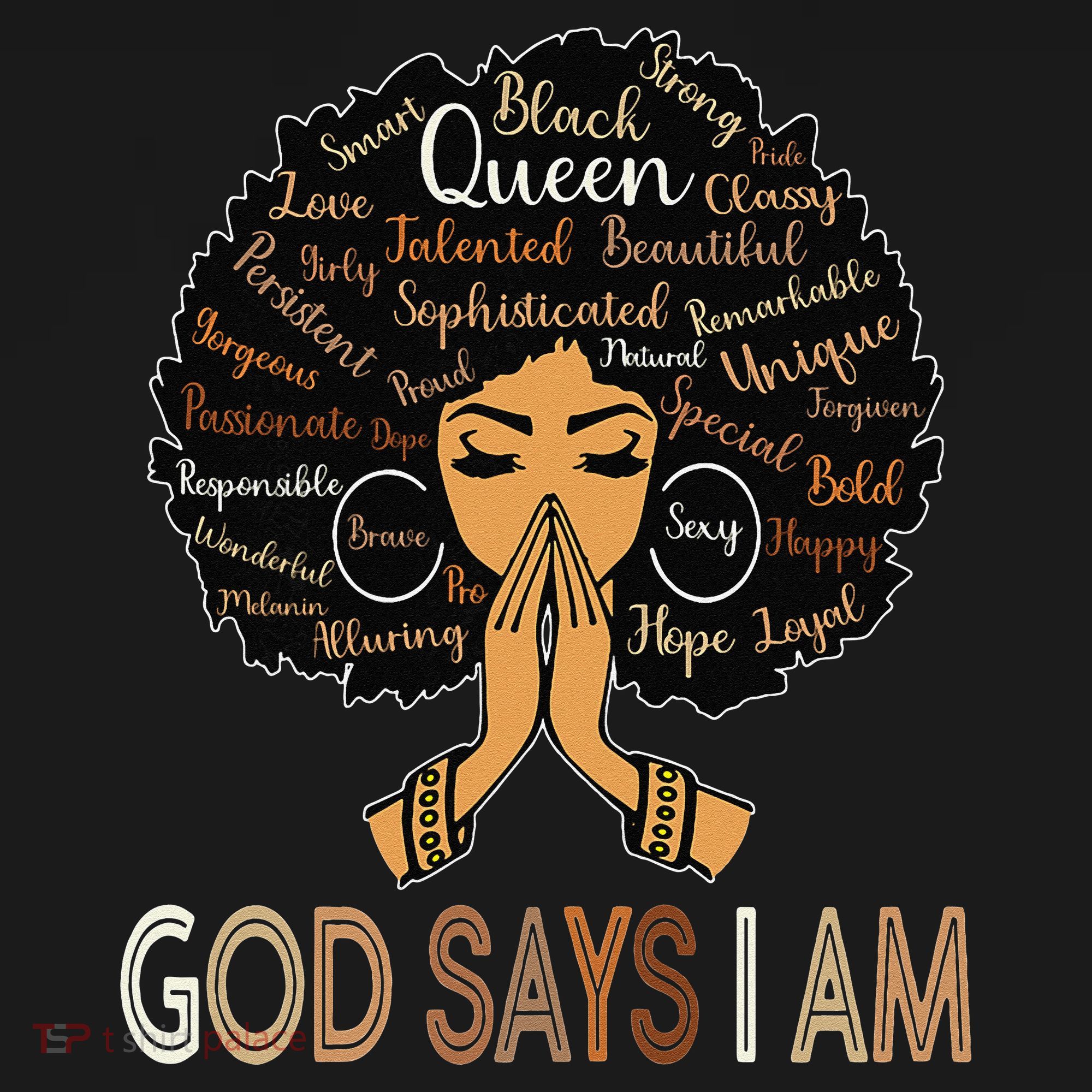Retro Afro Juneteenth Vintage Black History God Says I Am T-Shirt