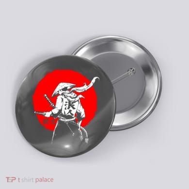 Retro Ancient Japan Samurai Warrior Tokyo Samurai Katana Button