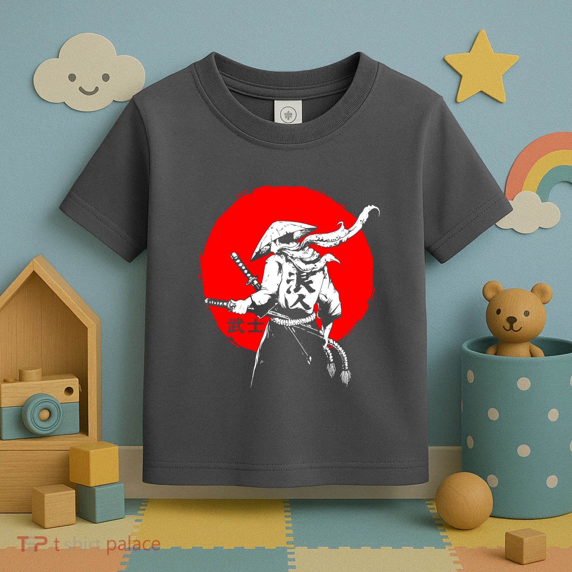 Retro Ancient Japan Samurai Warrior Tokyo Samurai Katana Toddler T-Shirt