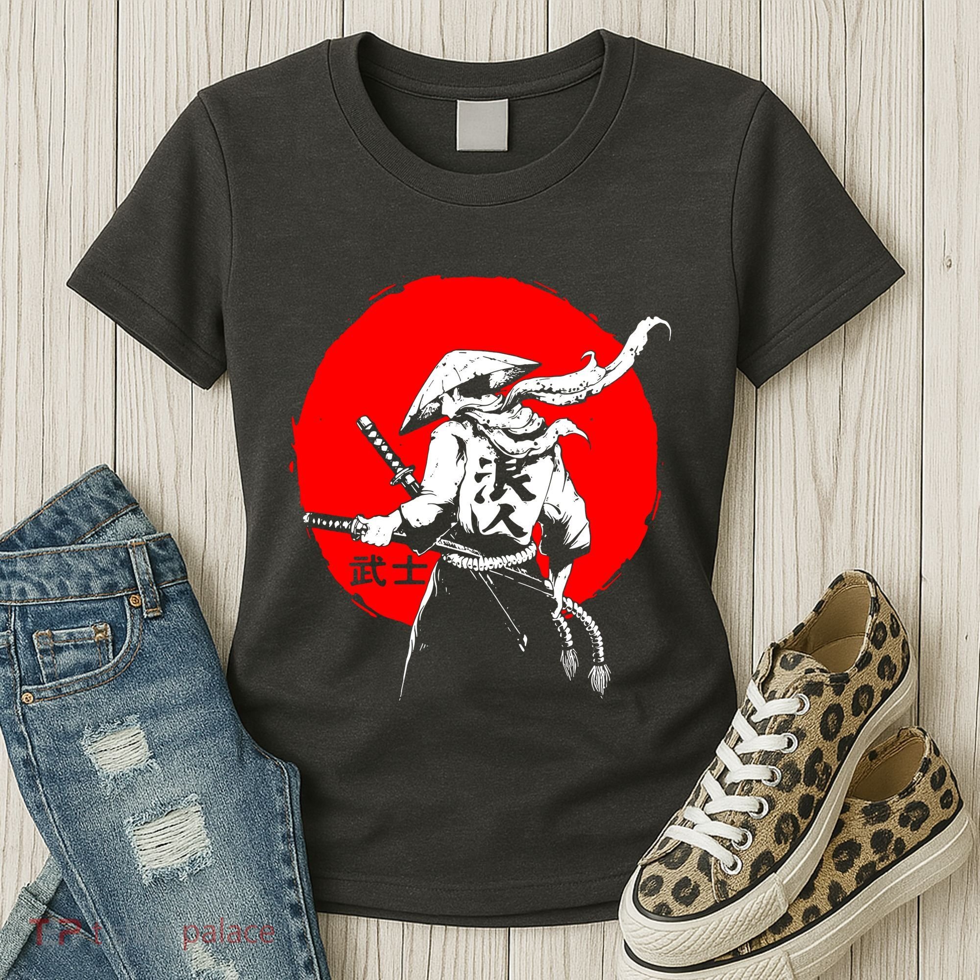 Retro Ancient Japan Samurai Warrior Tokyo Samurai Katana Women's T-Shirt