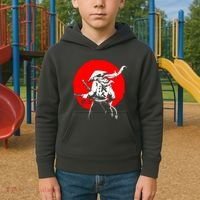 Retro Ancient Japan Samurai Warrior Tokyo Samurai Katana Kids Hoodie thumb 2