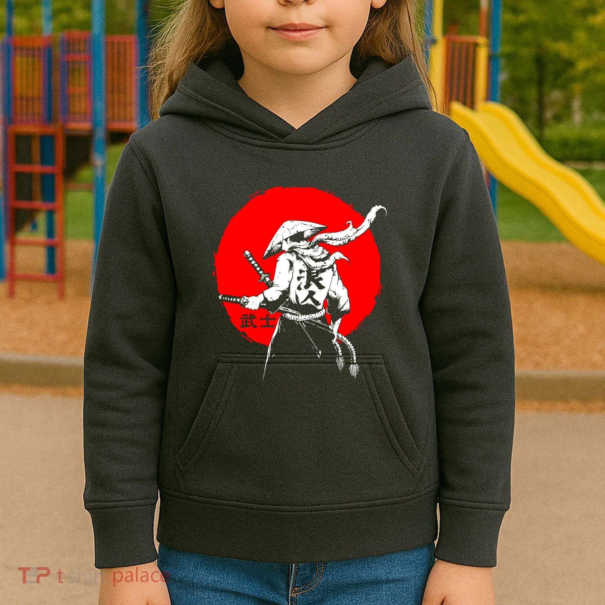 Retro Ancient Japan Samurai Warrior Tokyo Samurai Katana Kids Hoodie