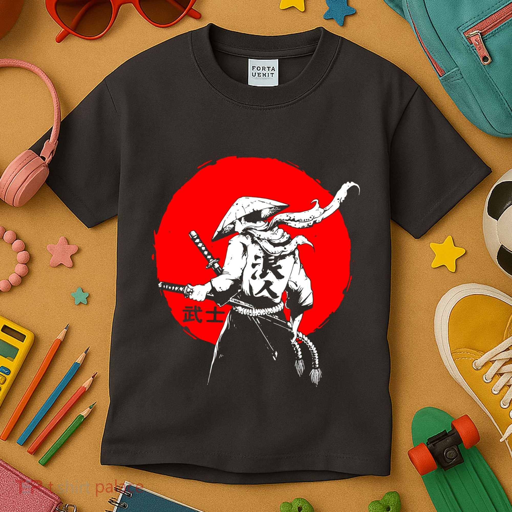Retro Ancient Japan Samurai Warrior Tokyo Samurai Katana Kids T-Shirt