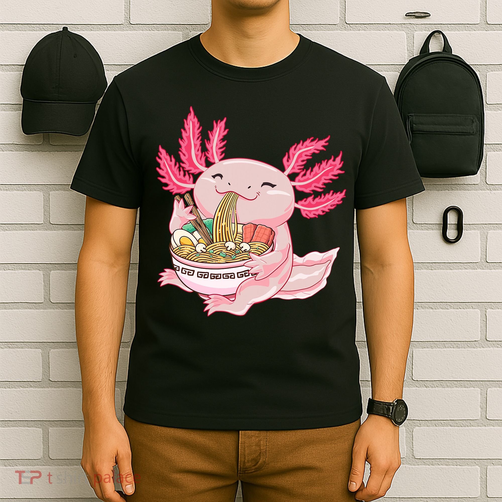 Ramen Axolotl Kawaii Anime Japanese Noddles Anime Girls Gift T-Shirt