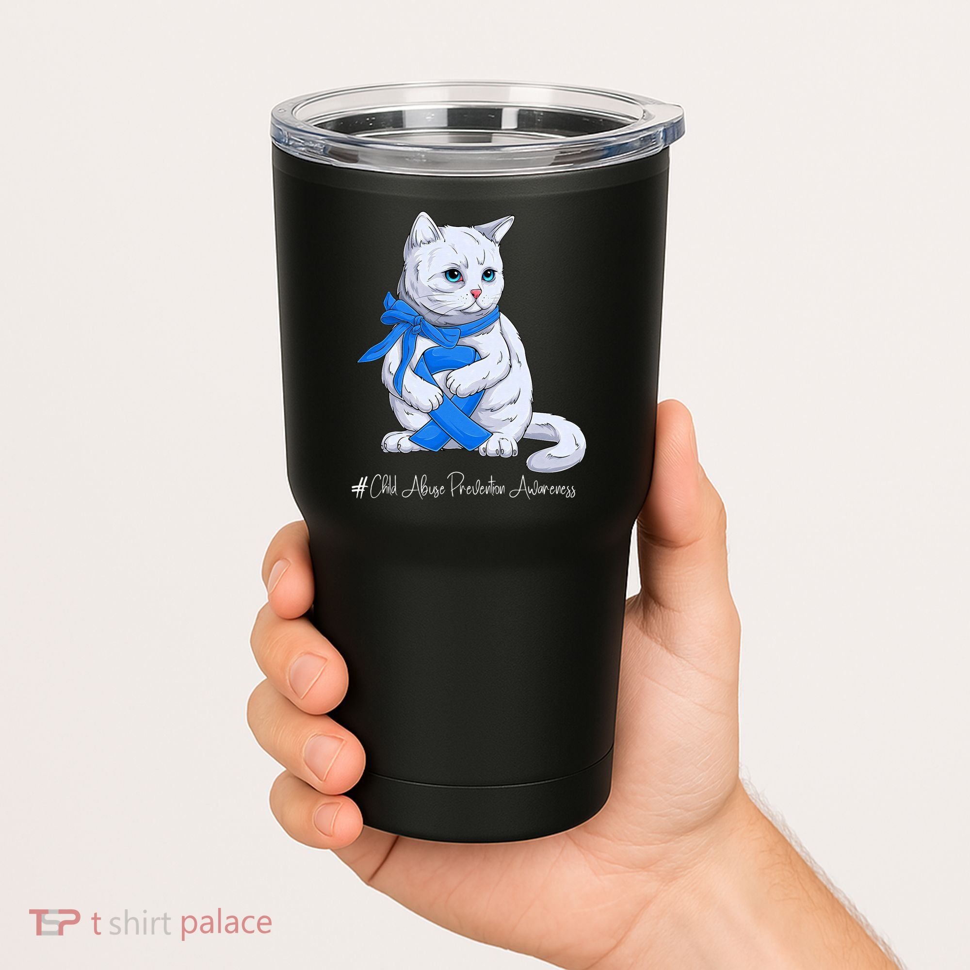 Rainbow All KidsMatter Pinwheel Child Abuse Awareness Tumbler