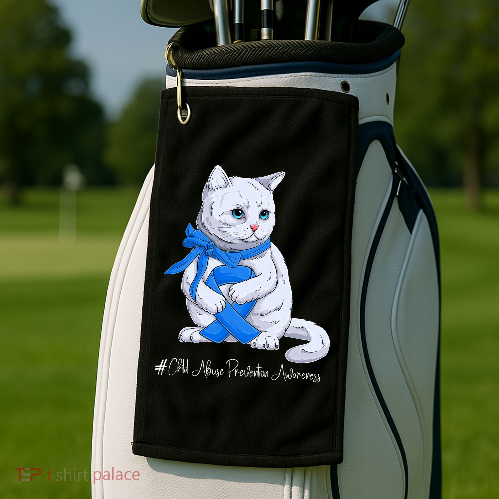 Rainbow All KidsMatter Pinwheel Child Abuse Awareness Golf Towel