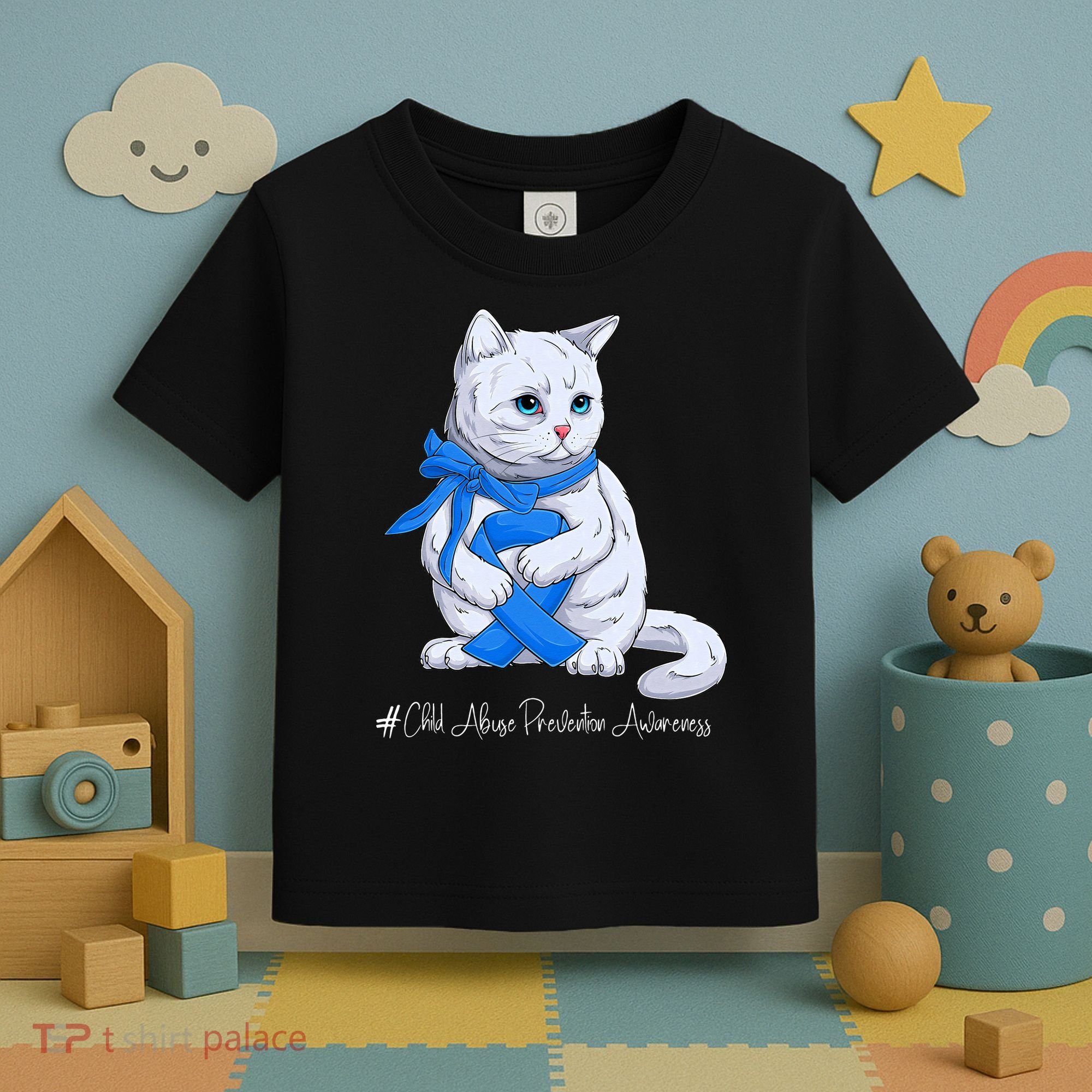Rainbow All KidsMatter Pinwheel Child Abuse Awareness Toddler T-Shirt