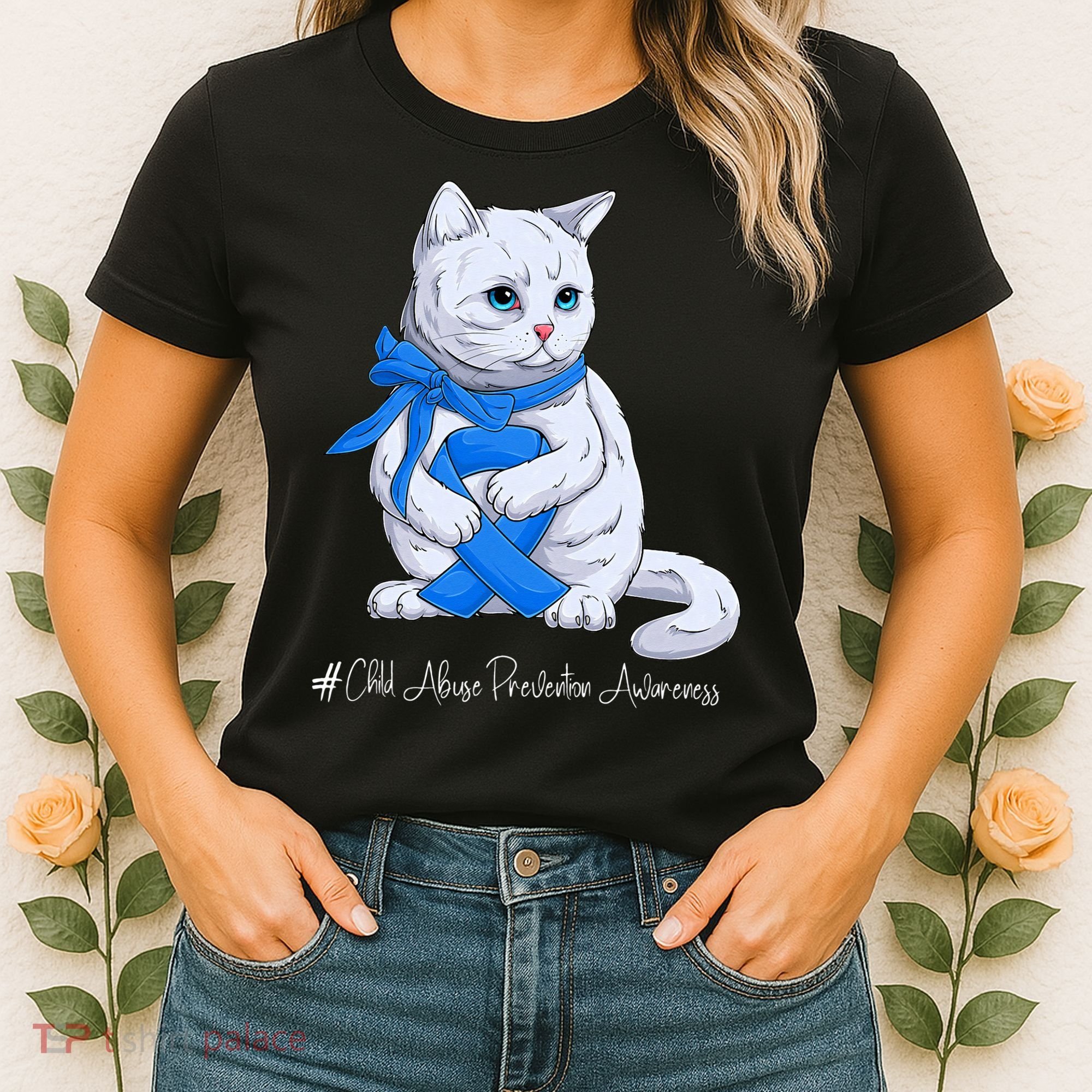 Rainbow All KidsMatter Pinwheel Child Abuse Awareness Women's T-Shirt