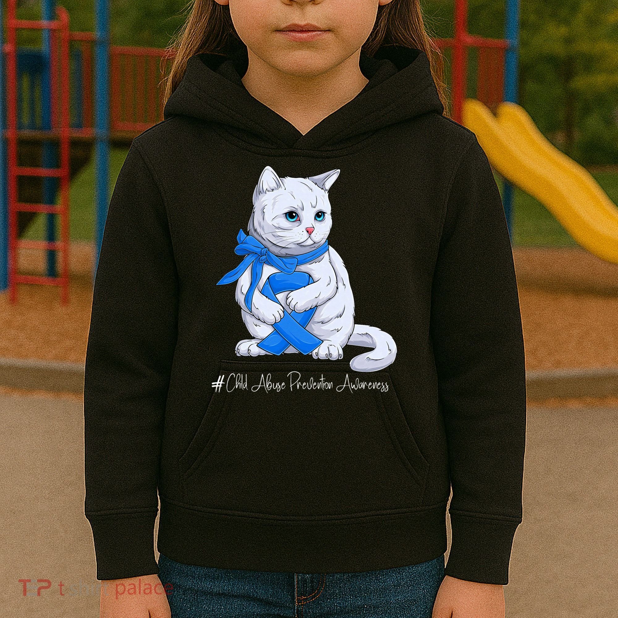 Rainbow All KidsMatter Pinwheel Child Abuse Awareness Kids Hoodie
