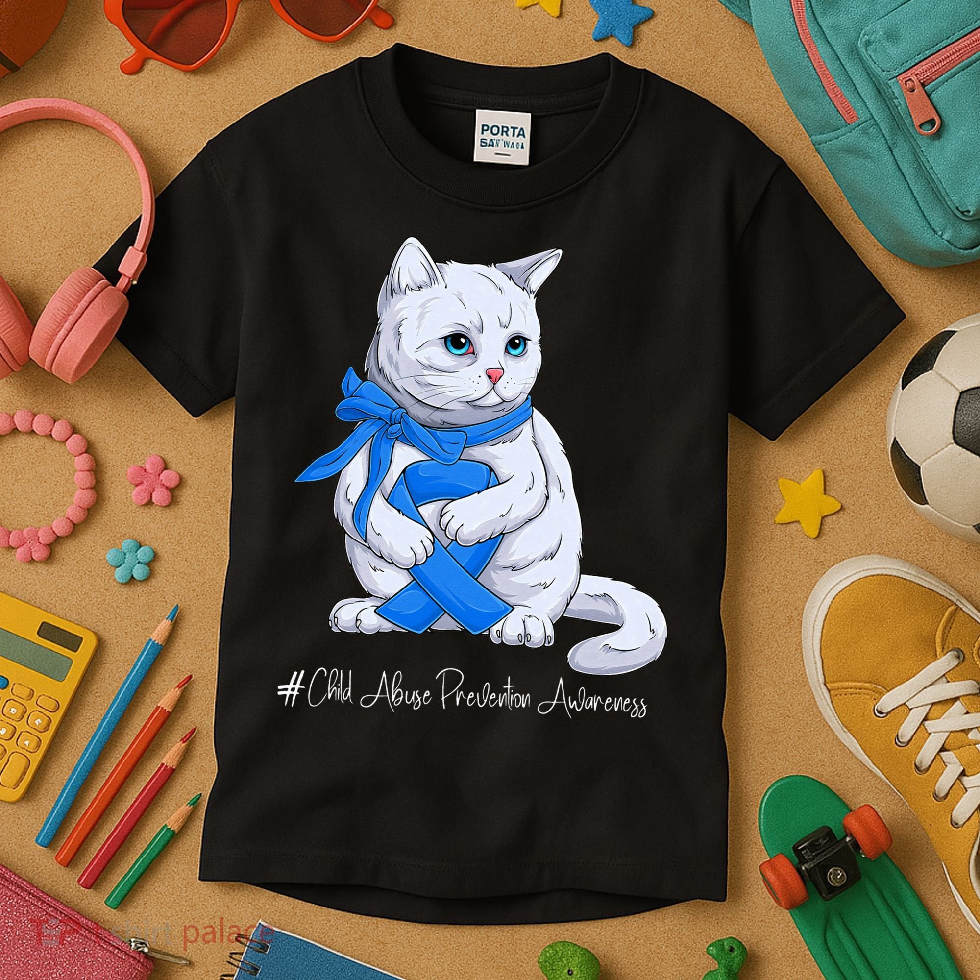 Rainbow All KidsMatter Pinwheel Child Abuse Awareness Kids T-Shirt