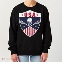 Retro American Lacrosse I Proud USA Lax Player Gift Women's Sweatshirt thumb 0