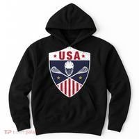 Retro American Lacrosse I Proud USA Lax Player Gift Hoodie thumb 0