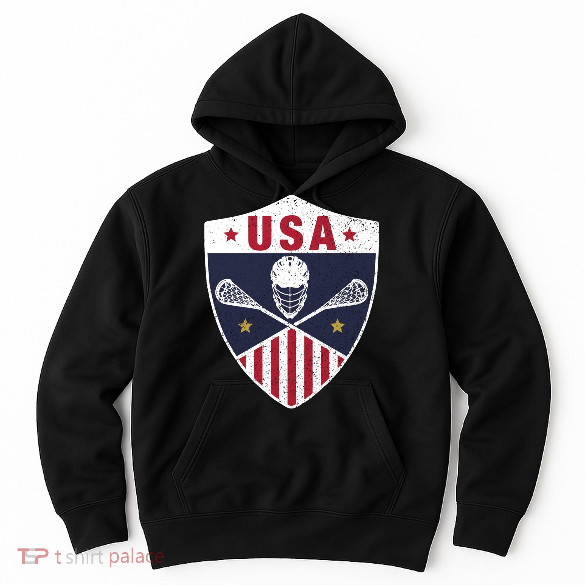 Retro American Lacrosse I Proud USA Lax Player Gift Hoodie