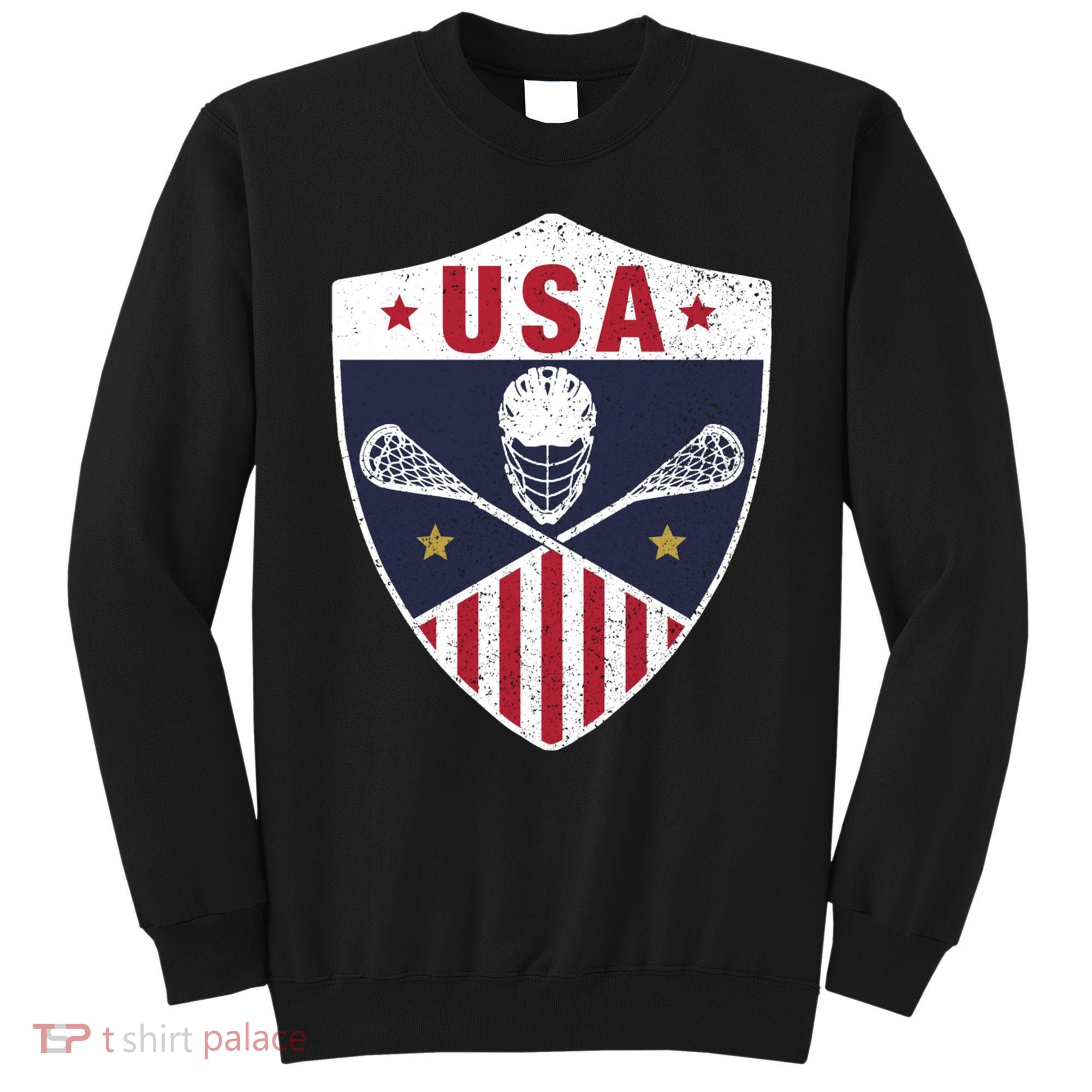 Retro American Lacrosse I Proud USA Lax Player Gift Sweatshirt
