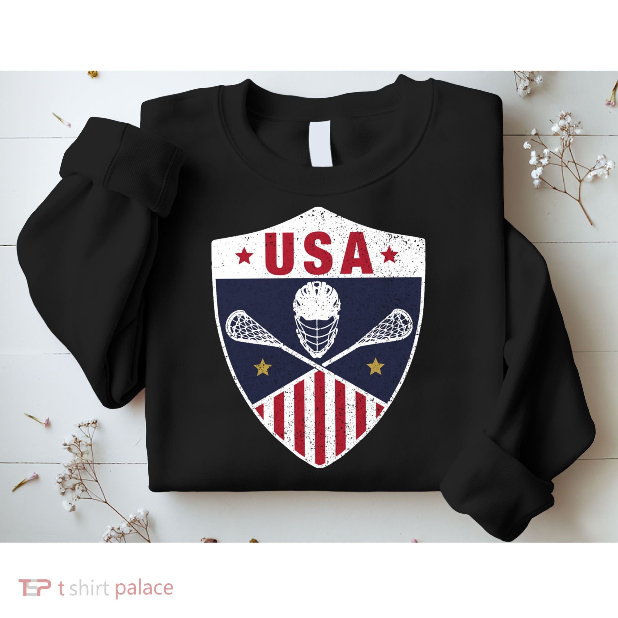 Retro American Lacrosse I Proud USA Lax Player Gift Sweatshirt