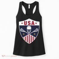 Retro American Lacrosse I Proud USA Lax Player Gift Women's Tank Top thumb 0