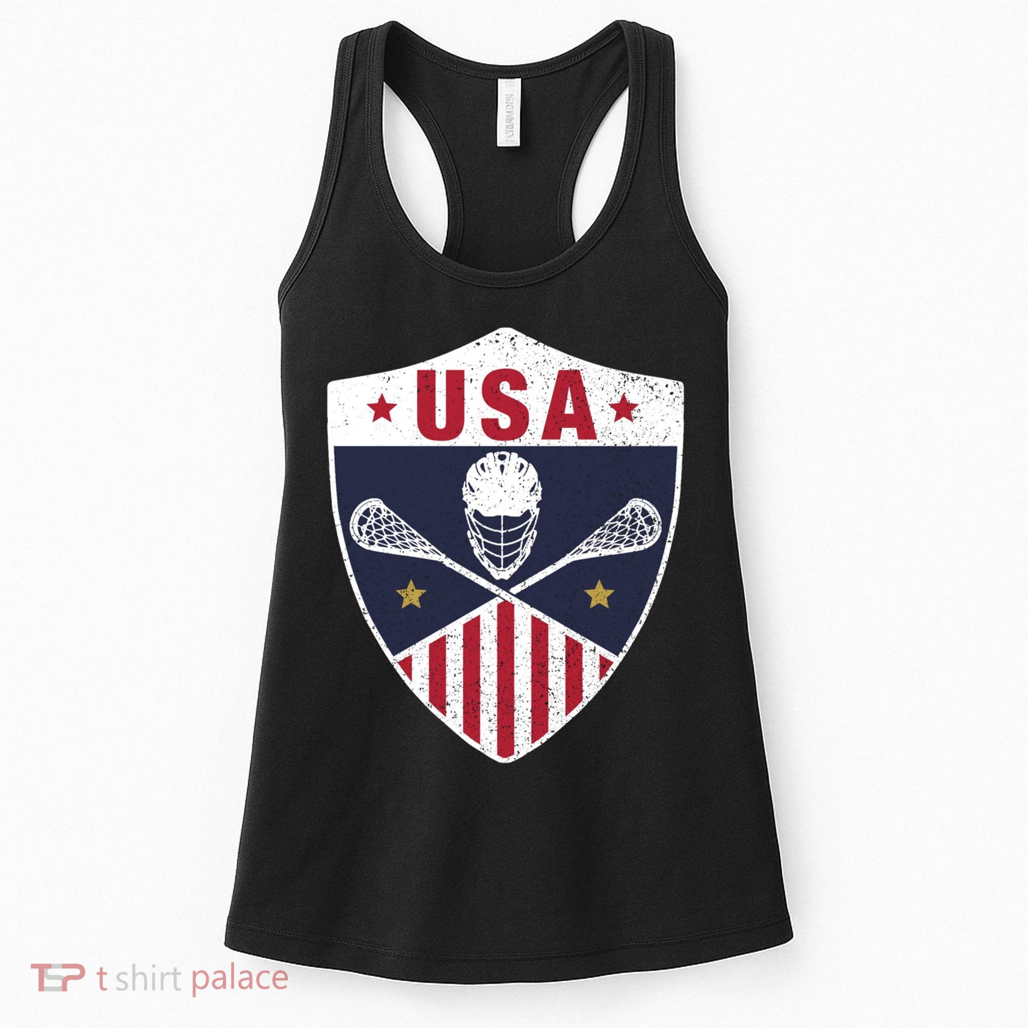 Retro American Lacrosse I Proud USA Lax Player Gift Women's Tank Top