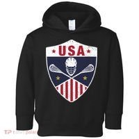 Retro American Lacrosse I Proud USA Lax Player Gift Toddler Hoodie thumb 0