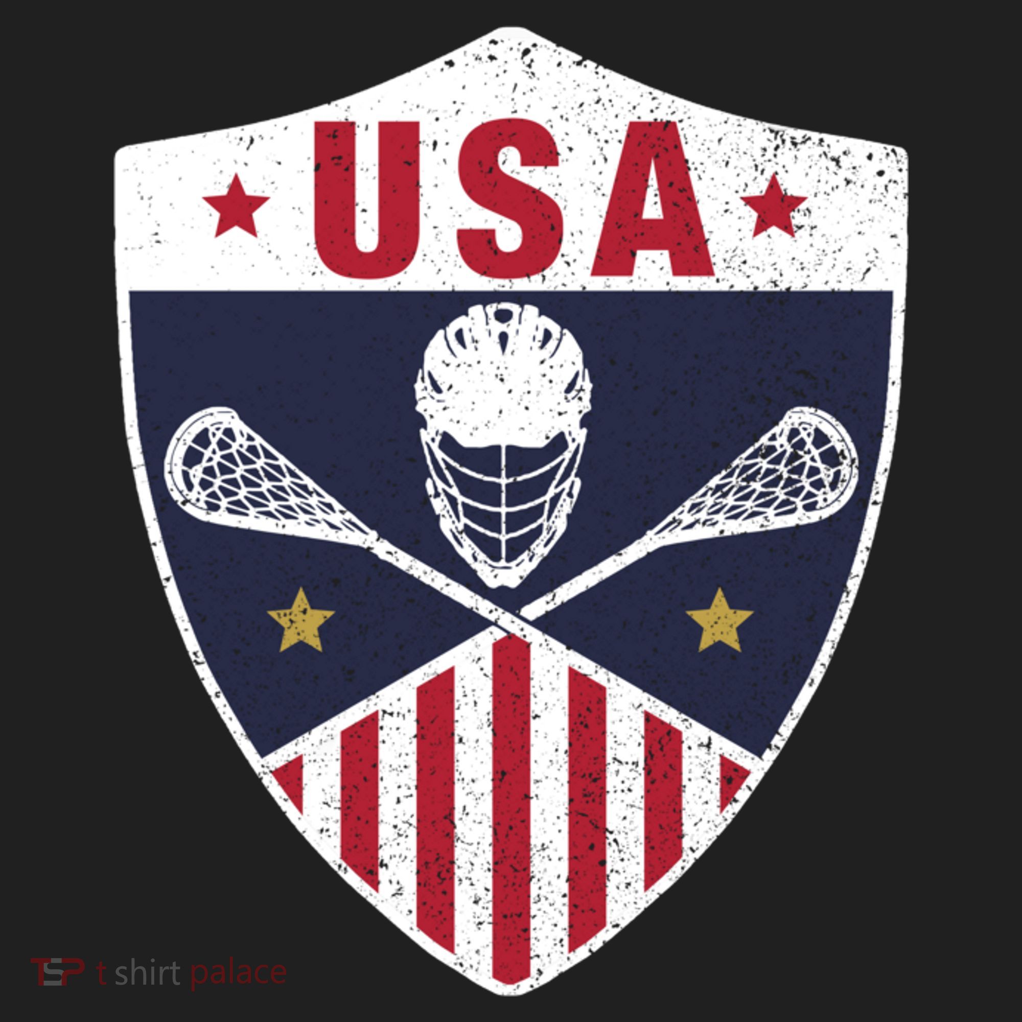 Retro American Lacrosse I Proud USA Lax Player Gift Golf Towel