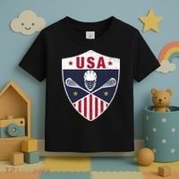 Retro American Lacrosse I Proud USA Lax Player Gift Toddler T-Shirt thumb 3