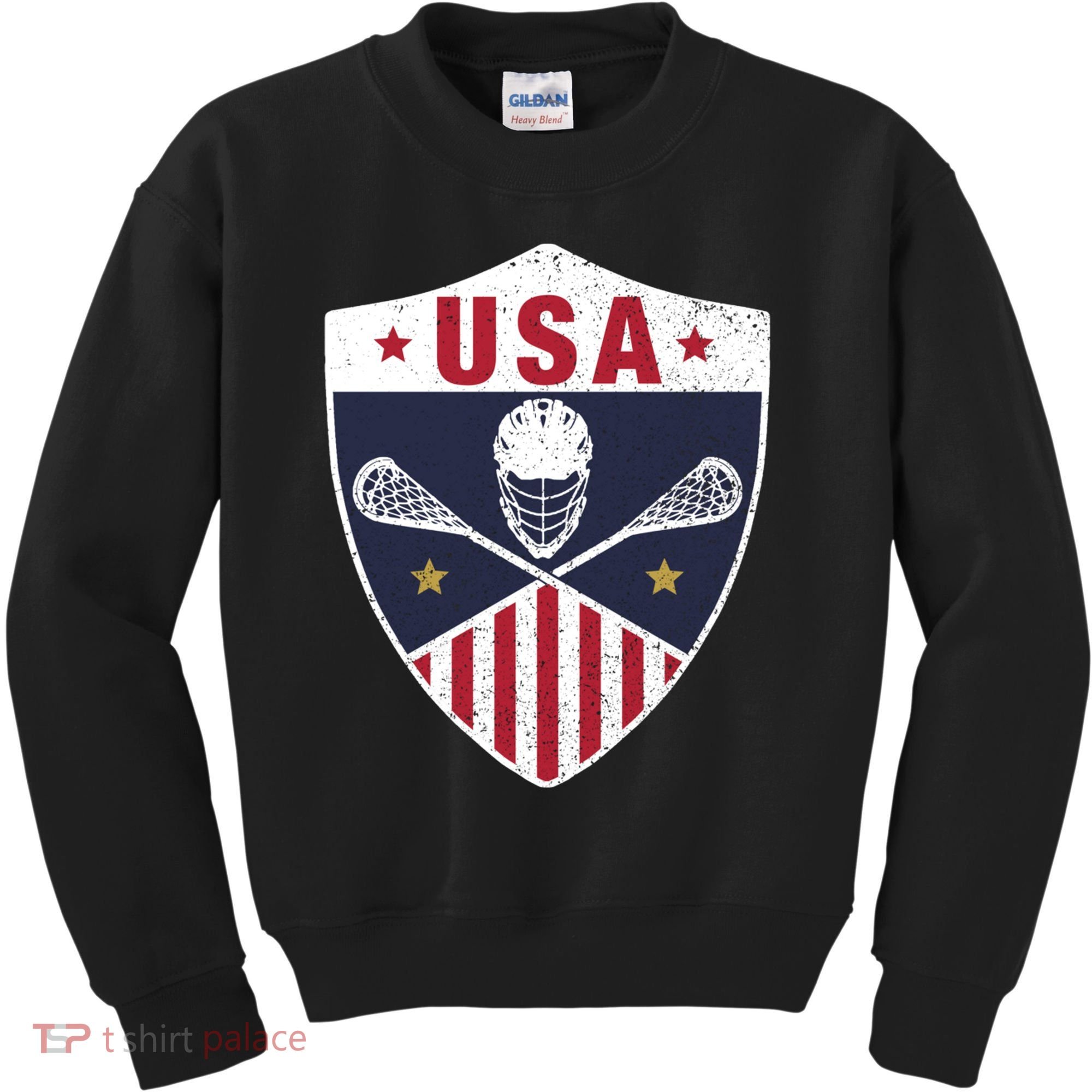 Retro American Lacrosse I Proud USA Lax Player Gift Kids Sweatshirt